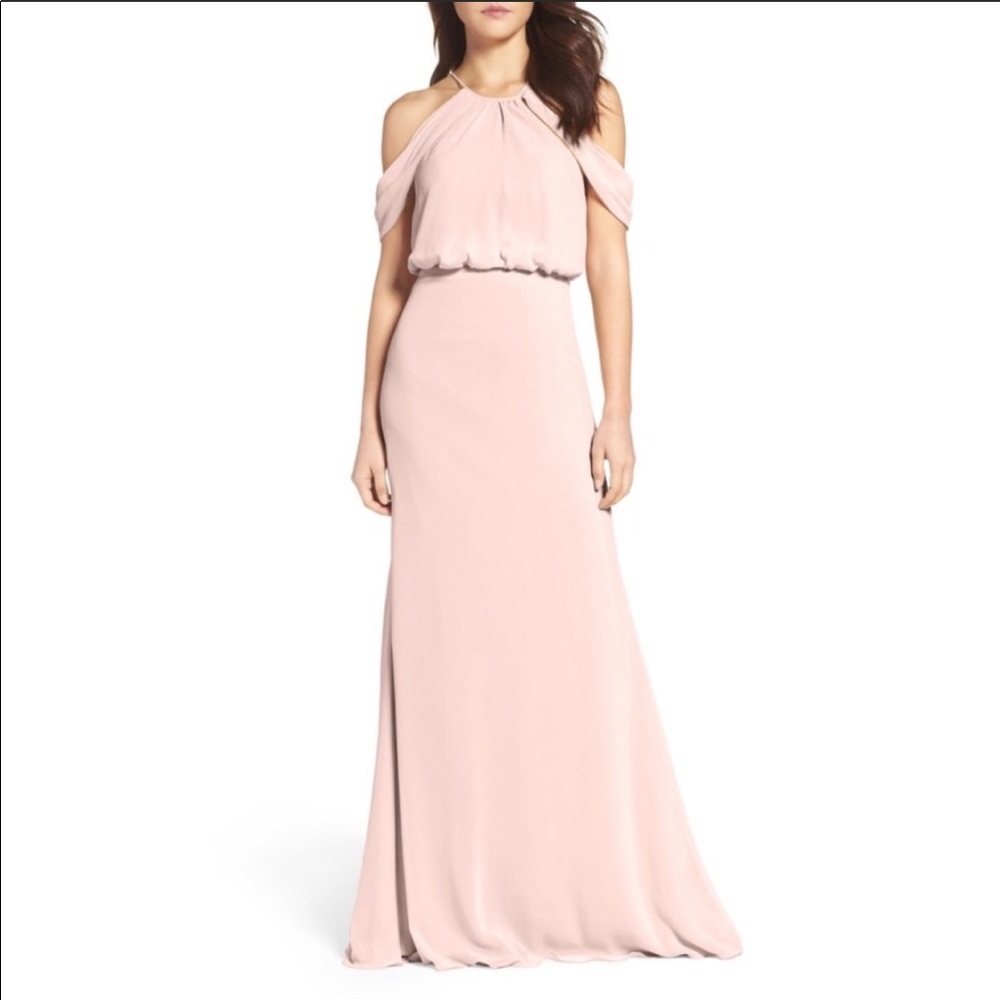 Watters Deni Crinkle Chiffon Gown